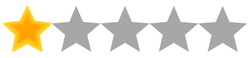 One out of five stars rating, with the first star highlighted in yellow and the remaining four stars in gray—perfect for reviewing a Florida mobile smoke shop in Winter Haven.
