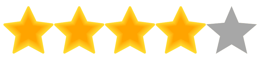 A four out of five star rating shown with four gold stars and one gray star, perfect for highlighting top-rated services in Winter Haven, Florida or a leading mobile smoke shop.